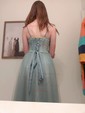 Ball Gown Sweetheart Tulle Corset Prom Dresses With Appliques