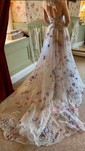 Ball Gown Strapless Tulle Floral Prom Dresses