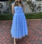 A-line Sweetheart Tulle Prom Dresses With Ruched