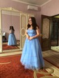 A-line Sweetheart Tulle Prom Dresses With Ruched