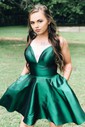 Elegant Skater Satin Ruched Homecoming Dresses
