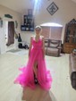 Ball Gown V-neck Tulle Prom Dresses With Ruched