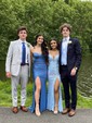 Sheath/Column V-neck Sparkly Sequin Prom Dresses With Appliques