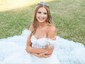 Ball Gown Off-the-shoulder Tulle Tiered Prom Dresses With Feather
