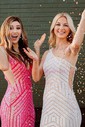 Trumpet/Mermaid V-neck Sequined Floor-length Prom Dresses