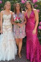 Trumpet/Mermaid V-neck Sequined Floor-length Prom Dresses