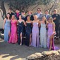 Trumpet/Mermaid V-neck Sequined Floor-length Prom Dresses