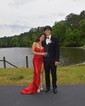 Sheath/Column V-neck Sparkly Sequin Prom Dresses With Appliques