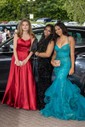 A-line Scoop Neck Silk-like Satin Sweep Train Prom Dresses With Split Front