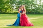 Ball Gown V-neck Floor-length Glitter Prom Dresses With Ruffle