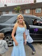 Mermaid Scoop Neck Tulle Prom Dresses With Appliques