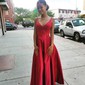 Ball Gown/Princess Floor-length V-neck Satin Pockets Prom Dresses