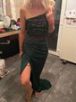 Sheath/Column Strapless Sparkly Sequin Satin Prom Dresses With Ruched