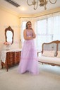 Ball Gown/Princess Sweep Train One Shoulder Tulle Glitter Flower(s) Prom Dresses