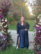 Ball Gown V-neck Sparkly Sequin Satin Prom Dresses With Long Sleeves