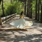 Ball Gown V-neck Satin Sweep Train Prom Dresses With Pockets