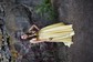 Ball Gown V-neck Satin Sweep Train Prom Dresses With Pockets
