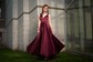Ball Gown V-neck Satin Sweep Train Prom Dresses With Pockets