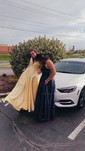Ball Gown V-neck Satin Sweep Train Prom Dresses With Pockets