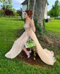 Ball Gown Off-the-shoulder Tulle Prom Dresses With Appliques