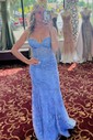 Mermaid Strapless Tulle Corset Prom Dresses With Appliques