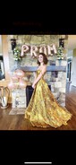 Ball Gown/Princess Sweep Train Sweetheart Satin Split Front Prom Dresses