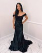 Mermaid Off-the-shoulder Satin Corset Prom Dresses With Appliques