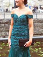 Mermaid Off-the-shoulder Tulle Prom Dresses With Appliques