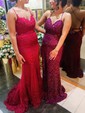 Sheath/Column Floor-length Sweetheart Sequined Beading Prom Dresses