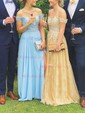 Ball Gown Off-the-shoulder Tulle Prom Dresses With Appliques