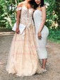 Ball Gown Off-the-shoulder Tulle Prom Dresses With Appliques