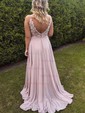 A-line Sweep Train Sweetheart Chiffon Beading Prom Dresses