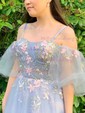 Ball Gown Sweetheart Tulle Prom Dresses With Appliques
