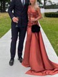 Sheath/Column One Shoulder Satin Modest Prom Dresses With Ruched