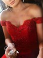 A-line Off-the-shoulder Chiffon Prom Dresses With Appliques