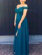 A-line Off-the-shoulder Chiffon Prom Dresses With Appliques
