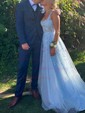 Ball Gown Sweetheart Lace Tulle Prom Dresses With Appliques