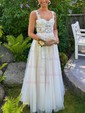 Ball Gown Sweetheart Lace Tulle Prom Dresses With Appliques