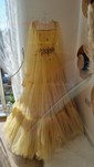 Ball Gown Illusion Puff Sleeve Tulle Prom Dresses With Appliques