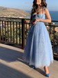 A-line Sweetheart Tulle Prom Dresses With Ruched