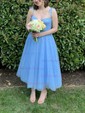 A-line Sweetheart Tulle Prom Dresses With Ruched