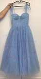A-line Sweetheart Tulle Prom Dresses With Ruched