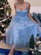 A-line Sweetheart Tulle Prom Dresses With Ruched