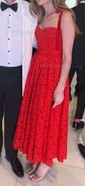 Red Lace Knee-Length Homecoming Dresses