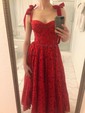 Red Lace Midi Dress