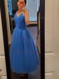 Ruched Tulle Knee-Length Homecoming Dresses