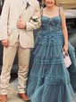 Ball Gown Sweetheart Tulle Ruffle Tiered Prom Dresses