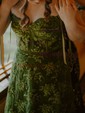 A-line Sweetheart Lace Corset Prom Dresses With Ruched