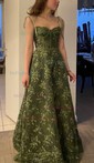 A-line Sweetheart Lace Corset Prom Dresses With Ruched