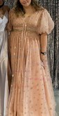 Black Ball Gown V-neck Tulle Prom Dresses With Puff Sleeve